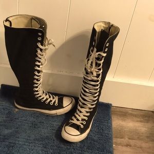 Black knee highs converse